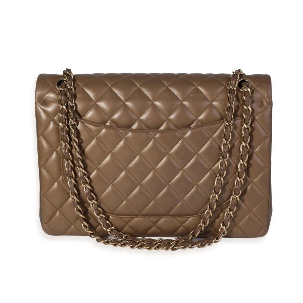 120827 pv Chanel Bronze Quilted Lambskin Maxi Classic Double Flap Bag