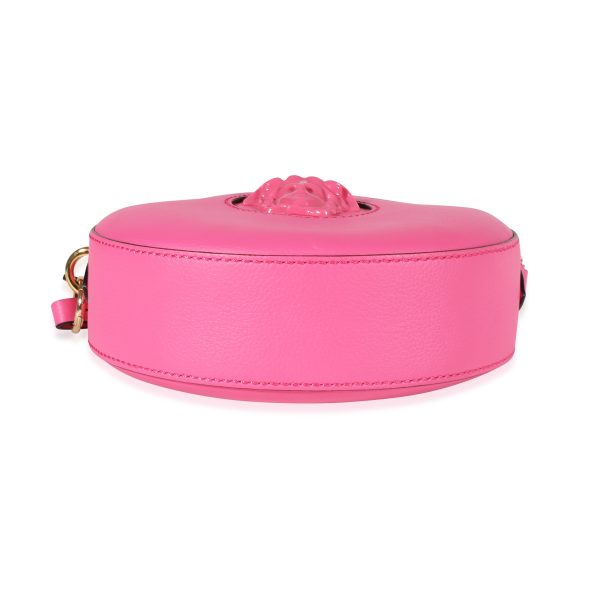 120844 stamp a5405d77 9164 4dde be1d a4ae68c5d9a1 Versace Fuchsia Leather La Medusa Round Camera Bag