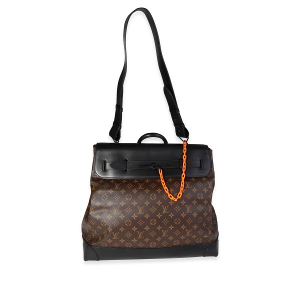 120903 bv Louis Vuitton Monogram Canvas Black Leather Solar Ray Steamer Bag