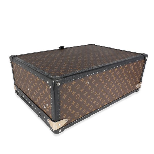 120961 av Louis Vuitton Monogram Macassar Black Leather Alzer Trunk 60