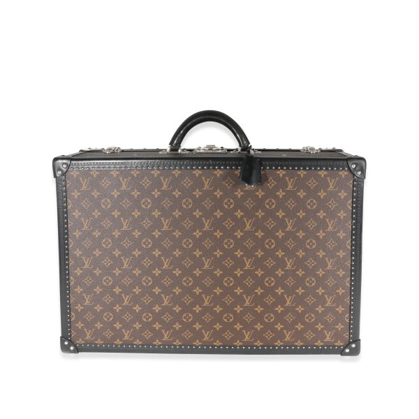 120961 fv Louis Vuitton Monogram Macassar Black Leather Alzer Trunk 60