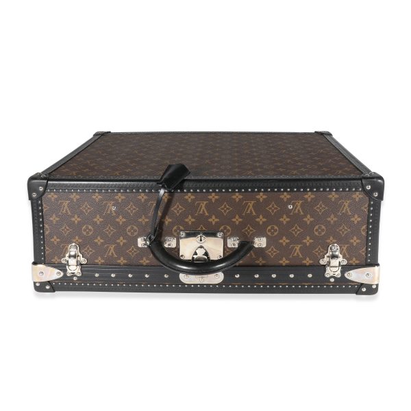 120961 stamp Louis Vuitton Monogram Macassar Black Leather Alzer Trunk 60