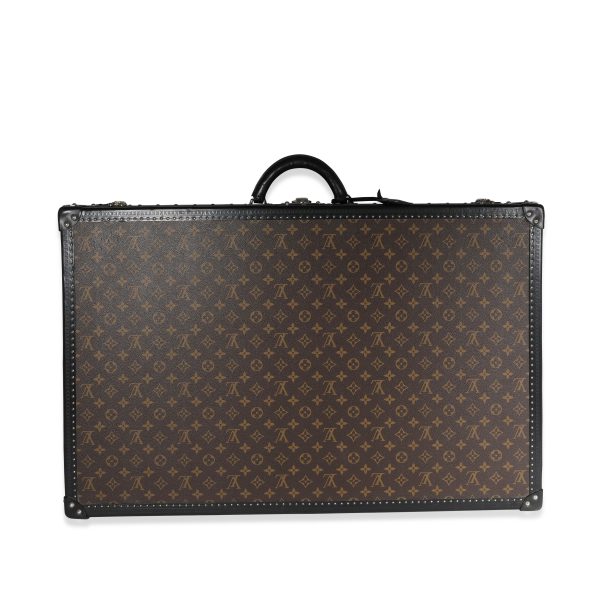 120962 sv 9a338df6 934e 4e2b 92e6 f811ba1e376a Louis Vuitton Monogram Macassar Black Leather Alzer Trunk 80