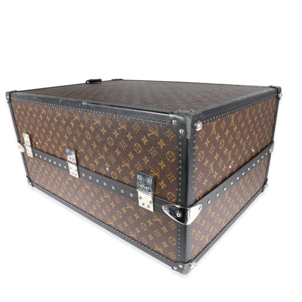 120963 box Louis Vuitton Monogram Macassar Black Leather Custom 8 Compartment Shoe Trunk