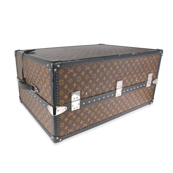 120963 clasp Louis Vuitton Monogram Macassar Black Leather Custom 8 Compartment Shoe Trunk