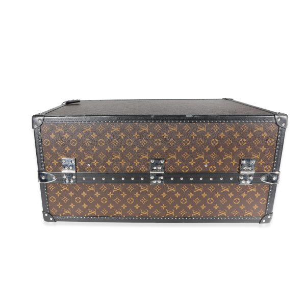 120963 stamp Louis Vuitton Monogram Macassar Black Leather Custom 8 Compartment Shoe Trunk