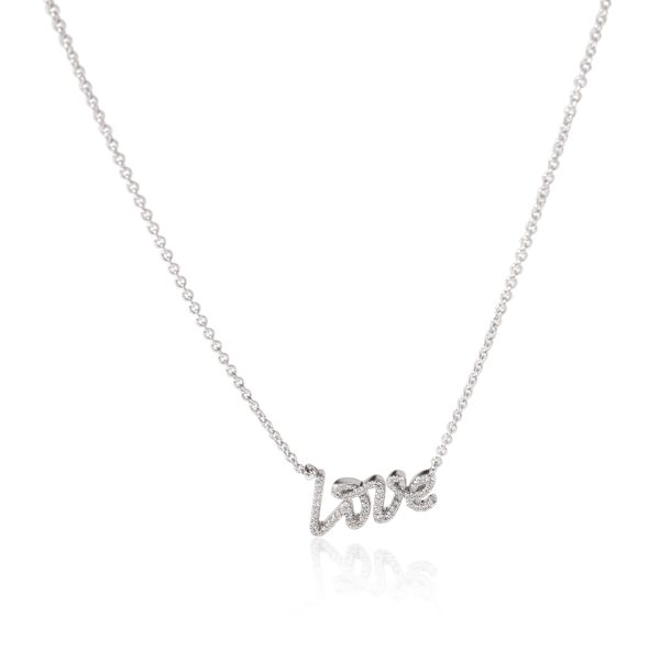 120978 fv Tiffany Co Paloma Picasso Graffiti Love Necklace 18K White Gold 015 Ctw