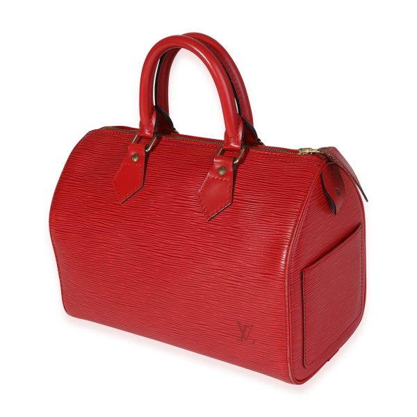 121016 sv Louis Vuitton Red Epi Leather Speedy 25