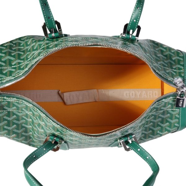 121027 av Goyard Green Goyardine Canvas Clamecy Cowhide Croisière 50