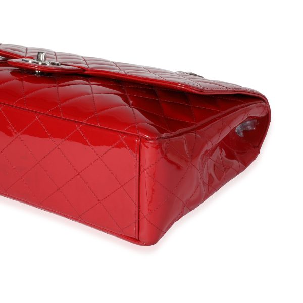 121098 box 9f3b4684 9848 4132 9340 30213f538bdd Chanel Red Quilted Patent Leather Maxi Classic Single Flap Bag