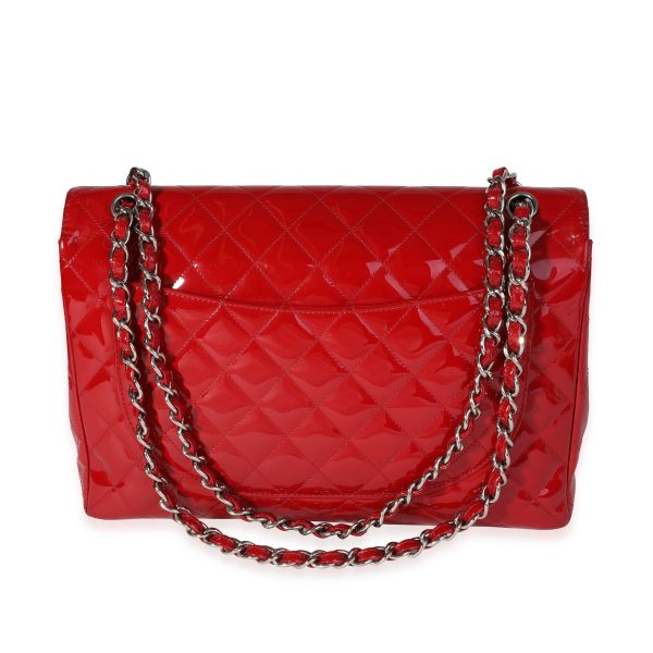 121098 pv d6514779 f4d0 47fd 9185 6f05e6f32032 Chanel Red Quilted Patent Leather Maxi Classic Single Flap Bag