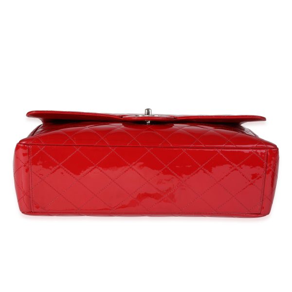 121098 stamp 360fbe00 0012 45a6 b1c6 296bf0a3a080 Chanel Red Quilted Patent Leather Maxi Classic Single Flap Bag