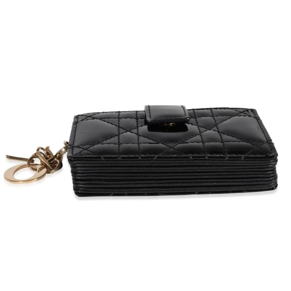 121106 box 5b4c56d1 fd44 4b47 b406 da20ea3facd0 Dior Black Cannage Quilted Patent Leather Lady Dior 5 Gusset Card Holder