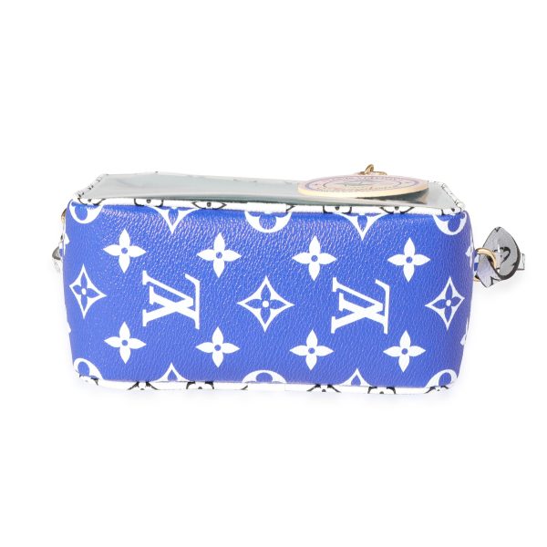 121112 stamp Louis Vuitton Blue Monogram Giant PVC Hamptons Beach Pouch