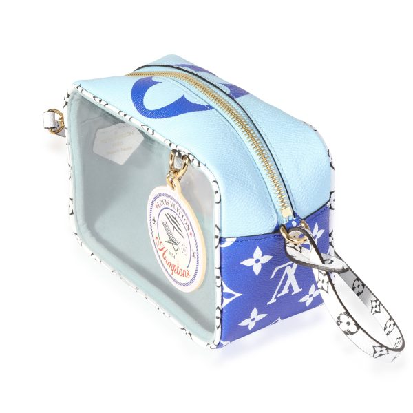 121112 sv Louis Vuitton Blue Monogram Giant PVC Hamptons Beach Pouch