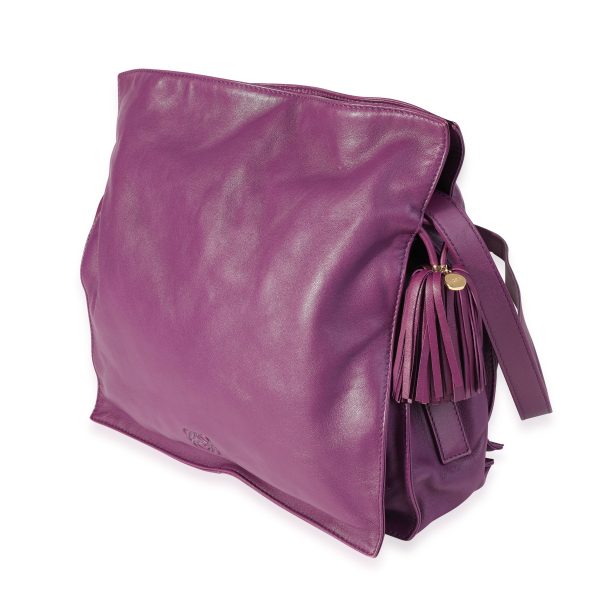 121205 sv c8c8289e c747 4f25 a218 9bcfe9d4d4f5 Loewe Purple Lambskin Flamenco Bag