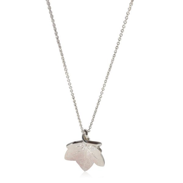 121308 fv Tiffany Co Maple Leaf Pendant in Sterling Silver