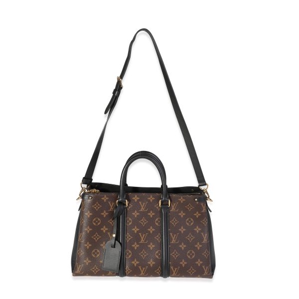 121333 bv Louis Vuitton Monogram Canvas Black Leather Soufflot MM