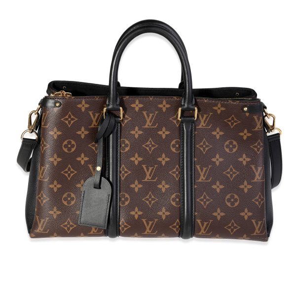 121333 fv Louis Vuitton Monogram Canvas Black Leather Soufflot MM