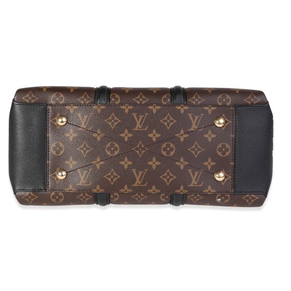 121333 stamp Louis Vuitton Monogram Canvas Black Leather Soufflot MM