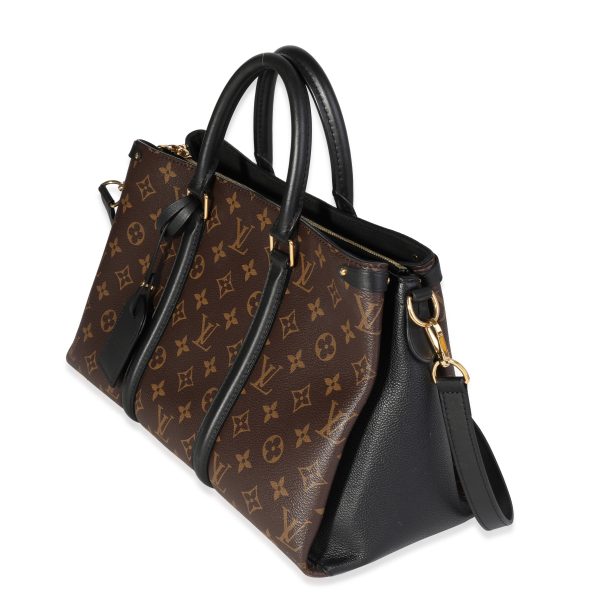 121333 sv Louis Vuitton Monogram Canvas Black Leather Soufflot MM