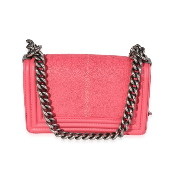 121337 pv Chanel Pink Stingray Calfskin Small Boy Bag