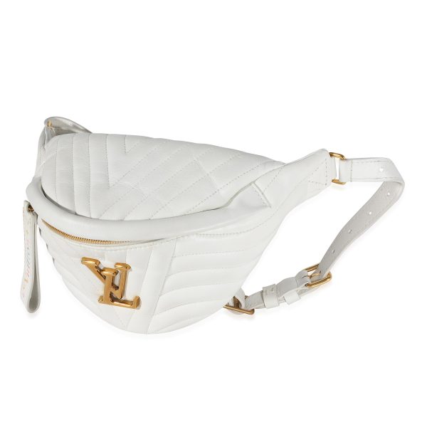 121361 pv Louis Vuitton White Matelassé Leather New Wave Bumbag