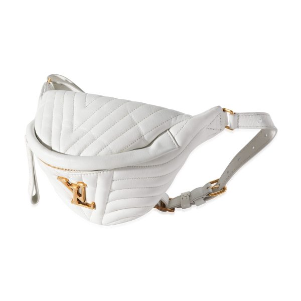 121361 sv Louis Vuitton White Matelassé Leather New Wave Bumbag