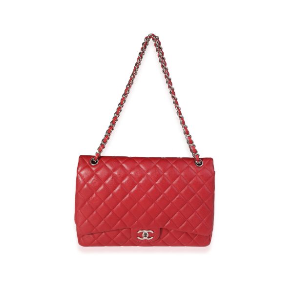 121374 bv 06e2777e 4379 4055 bfc8 4db64fee8578 Chanel Red Quilted Caviar Maxi Classic Double Flap Bag