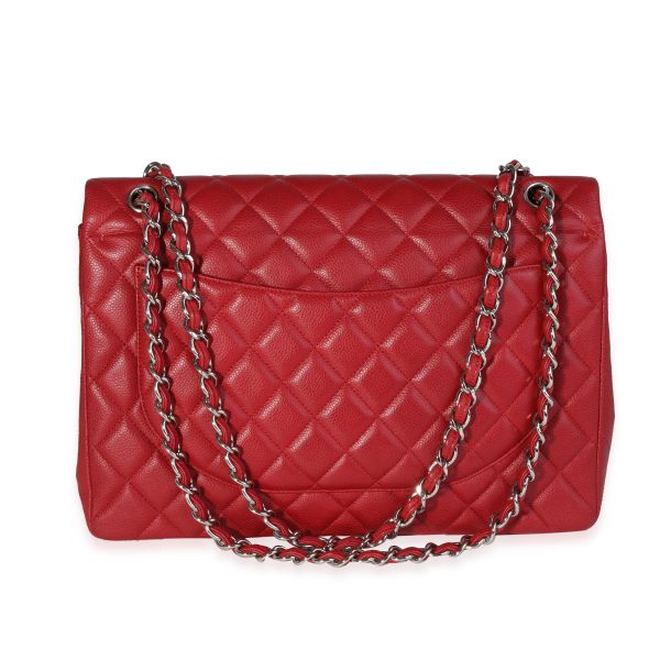 121374 pv 90c22f91 4042 4868 b786 534788ed96d8 Chanel Red Quilted Caviar Maxi Classic Double Flap Bag