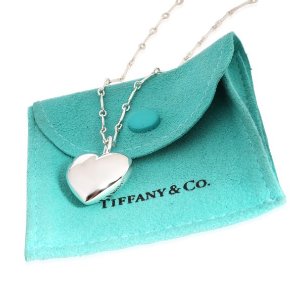 121412 bv Tiffany Co Vintage Puffy Heart On Chain in Sterling Silver