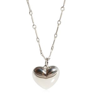 121412 fv Tiffany Co Vintage Puffy Heart On Chain in Sterling Silver