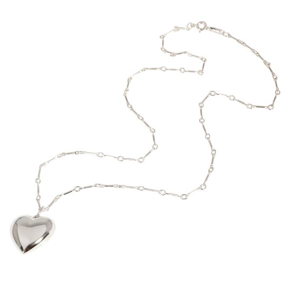 121412 pv Tiffany Co Vintage Puffy Heart On Chain in Sterling Silver