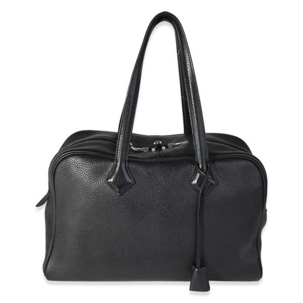 121425 fv 6434a00a 0e6f 4d09 83b9 68697bc8d36a Herm√®s Black Cl√©mence Victoria II 35 PHW