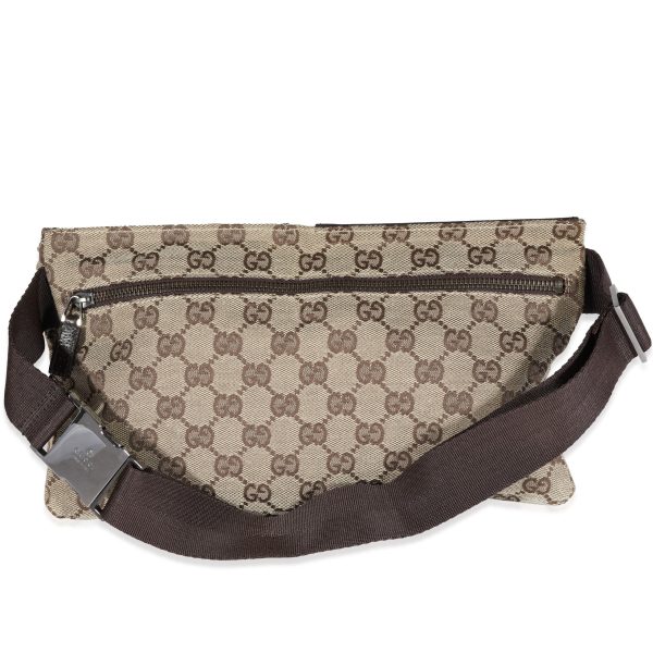 121426 pv Gucci Vintage GG Canvas Leather Waist Bag