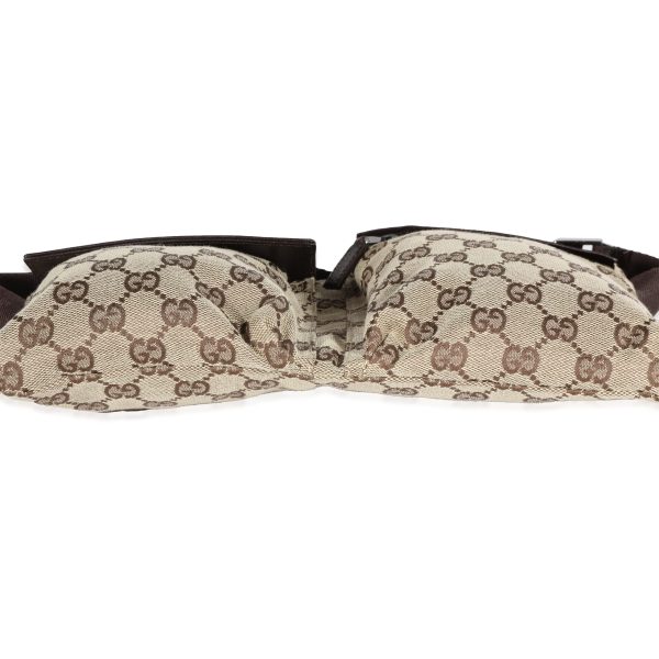 121426 stamp Gucci Vintage GG Canvas Leather Waist Bag