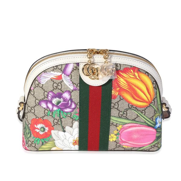 121431 fv 50713edd 0584 4ea9 a519 10a34fe93322 Gucci GG Supreme Flora Small Ophidia Dome Shoulder Bag