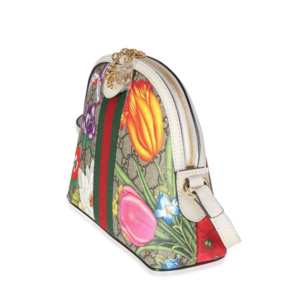 121431 sv b29a9829 882d 45c1 8793 647a859a5cb3 Gucci GG Supreme Flora Small Ophidia Dome Shoulder Bag