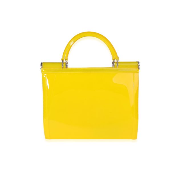 121460 pv ea62c993 6f0d 4434 92e4 822bbc259573 Dolce Gabbana Yellow PVC Miss Sicily Jelly Top Handle Bag