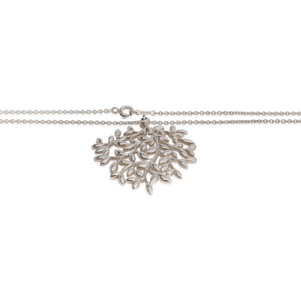 121467 sv Tiffany Co Paloma Picasso Olive Leaf Pendant in Sterling Silver