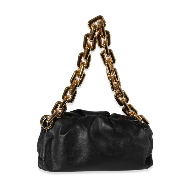 121478 fv Bottega Veneta Black Calfskin Chain Pouch