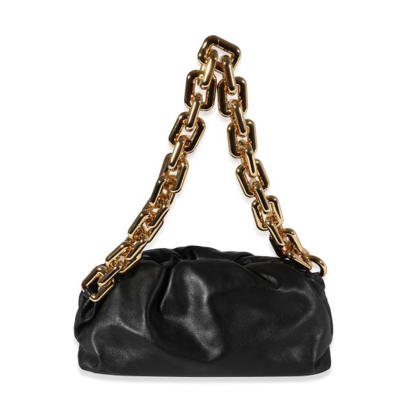 121478 pv Bottega Veneta Black Calfskin Chain Pouch