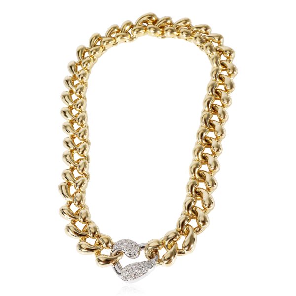 121541 sv Albertus Gundorph Teardrop Chain Choker Necklace with diamonds in Gold 125 CTW