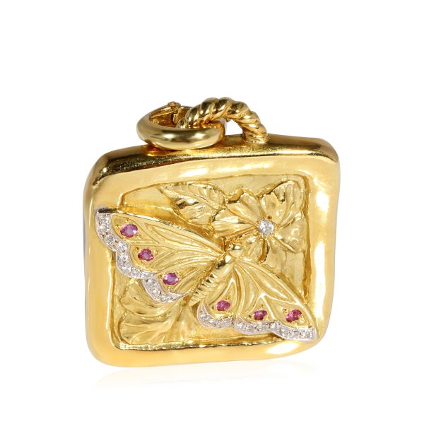 121542 fv Seidengang Butterfly Pendant With Diamond 18K Yellow Gold 027 Ctw