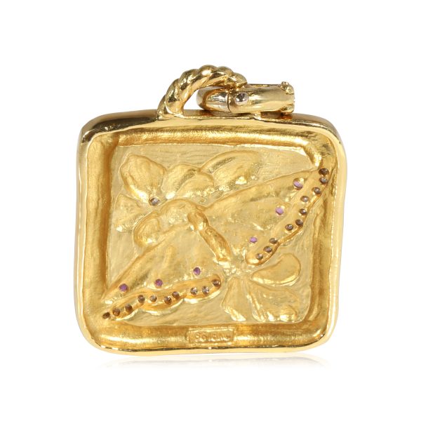 121542 pv Seidengang Butterfly Pendant With Diamond 18K Yellow Gold 027 Ctw