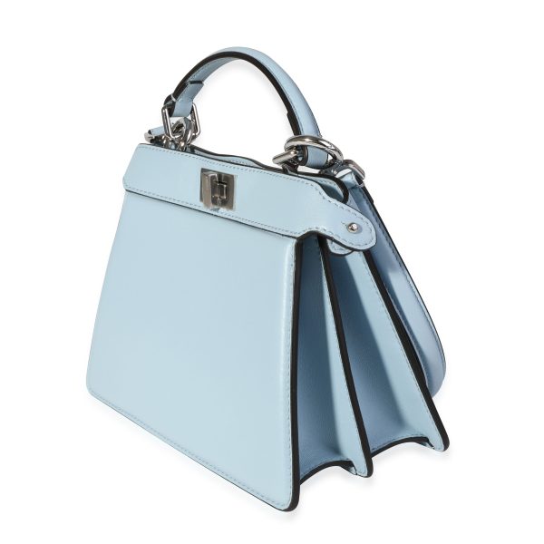 121567 sv 0b5d62d3 65e9 4a6d bf86 fd871a22ade3 Fendi Light Blue Padded Nappa Leather Peekaboo ISee U Petite Bag