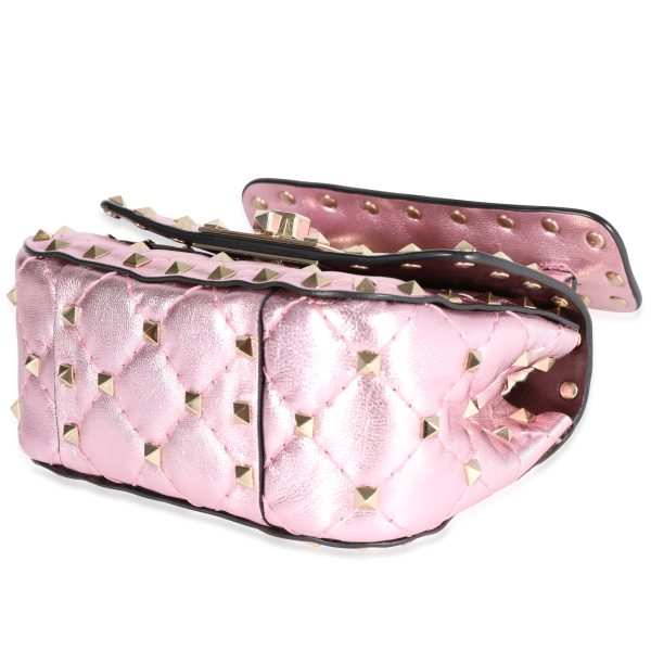 121576 box 83493e02 40b1 49a0 b4a0 ff803118ca59 Valentino Metallic Pink Nappa Leather Rockstud Spike Micro Bag