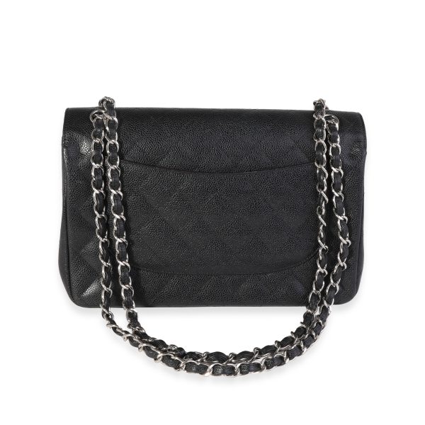 121585 bv c863345e 4bff 40cd b5f7 df5724008987 Chanel Black Quilted Caviar Jumbo Classic Double Flap Bag