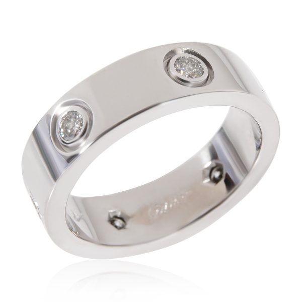 Ring White Gold Cartier Love Diamond Ring in 18k White Gold 046 CTW