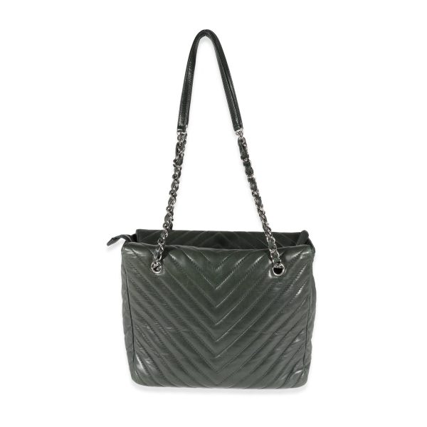 121628 pv c09ced66 4281 415f a426 75d5c4b2dd9c Chanel Olive Green Chevron Quilted Lambskin Surpique Tote